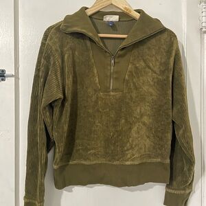 4/$20! Olive Green Half-Zip Sweater